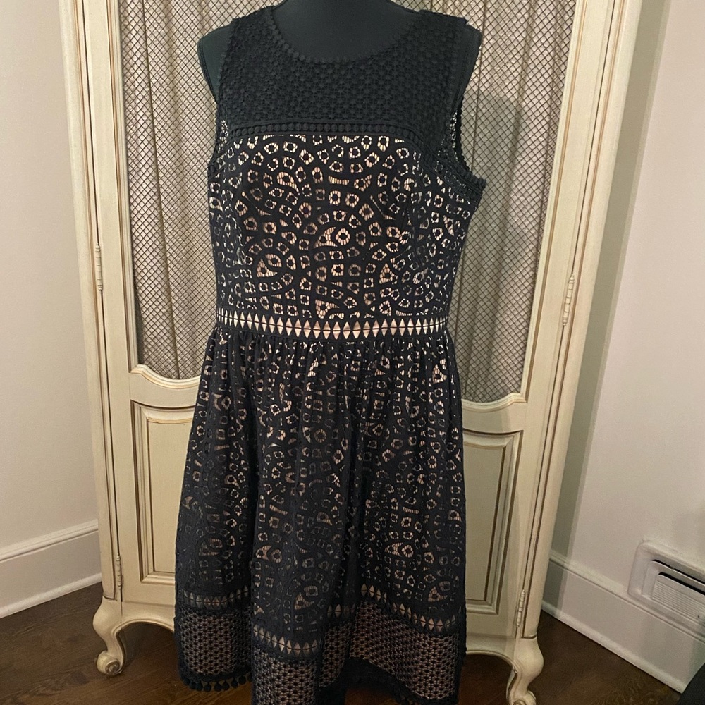 Beautiful lace detail LBD with tulle lining